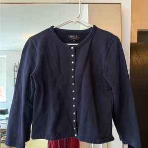 Agnes B. Navy Blue button Cardigan